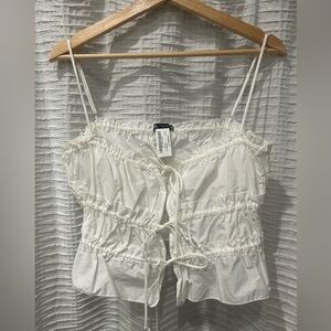 Zara Tied Poplin Top